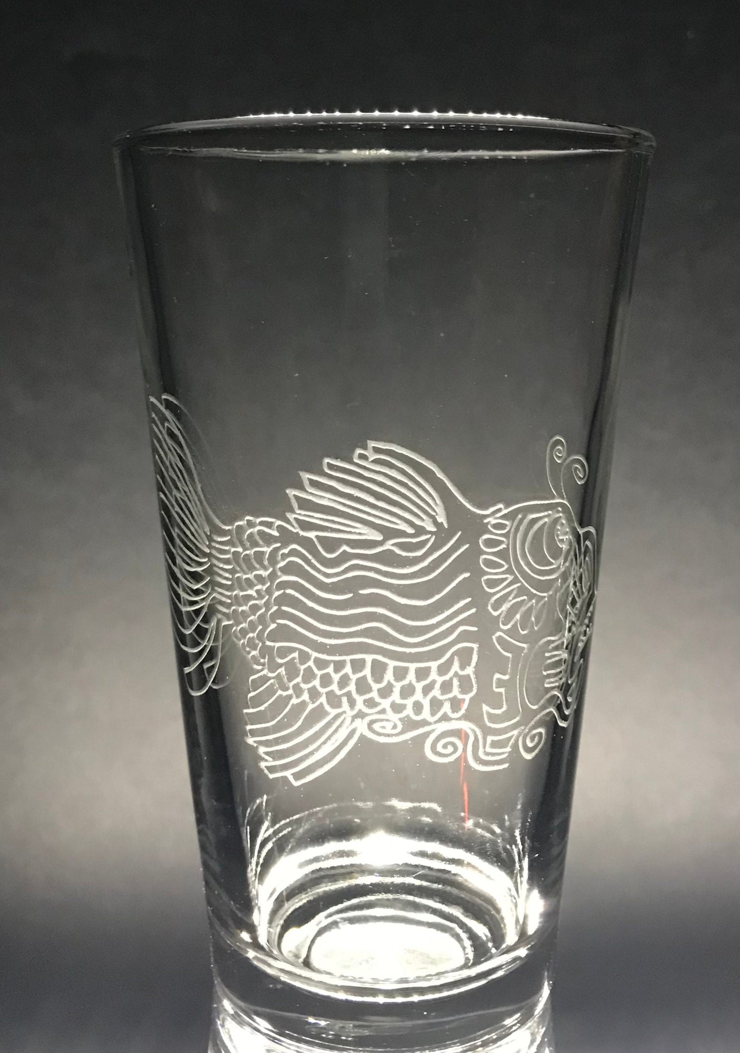 Jerry Garcia's ~Fish~ Sandblasted Glasses