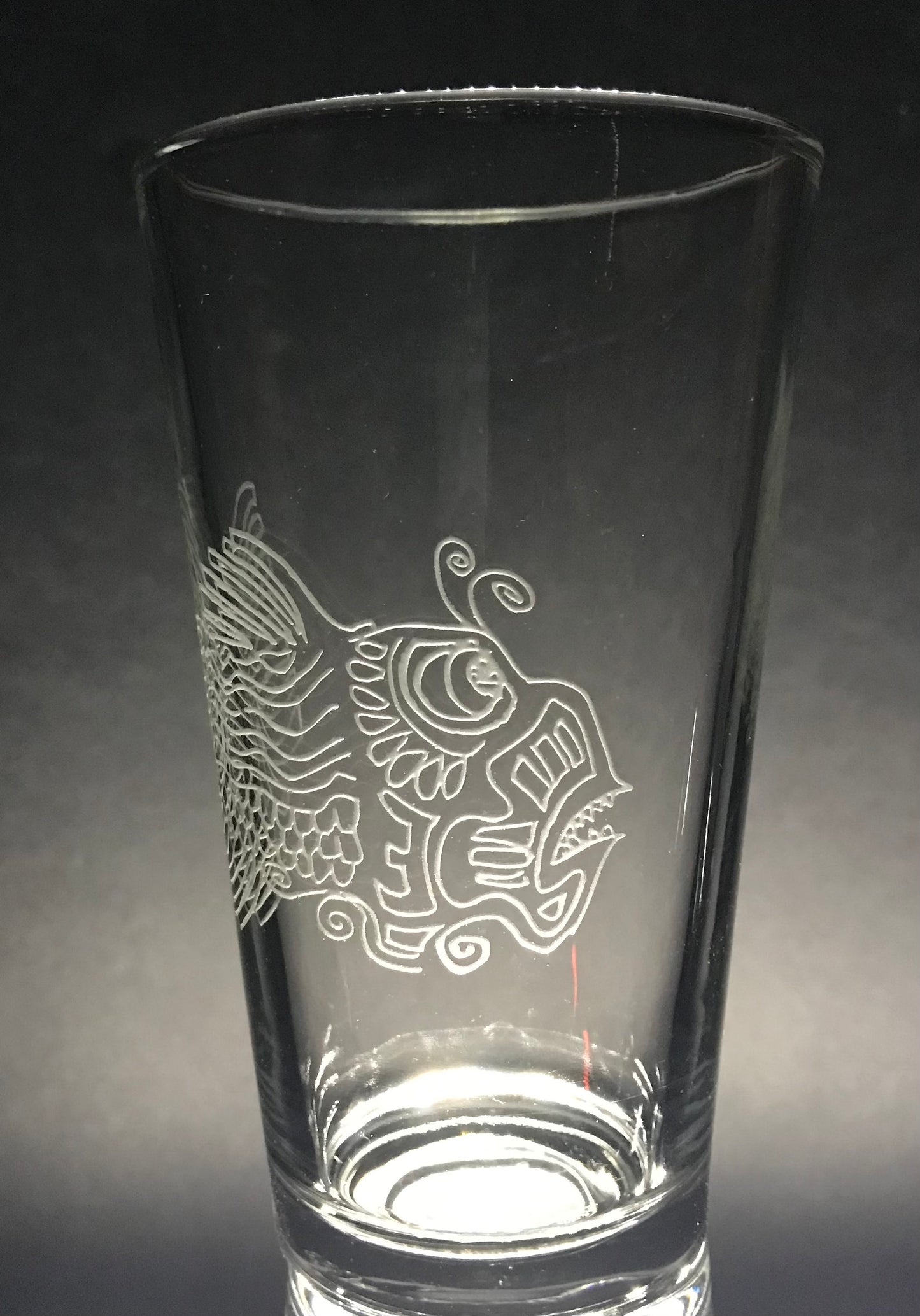 Jerry Garcia's ~Fish~ Sandblasted Glasses