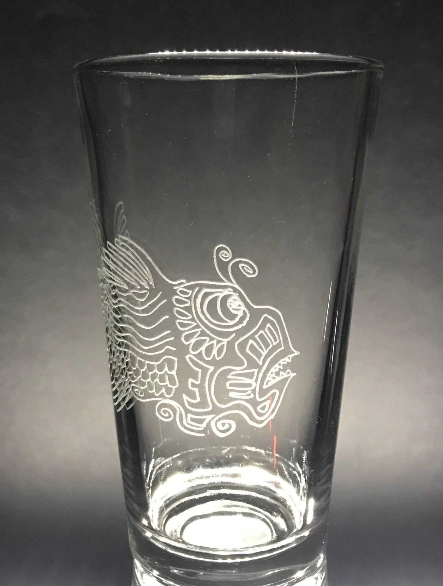 Jerry Garcia's ~Fish~ Sandblasted Glasses