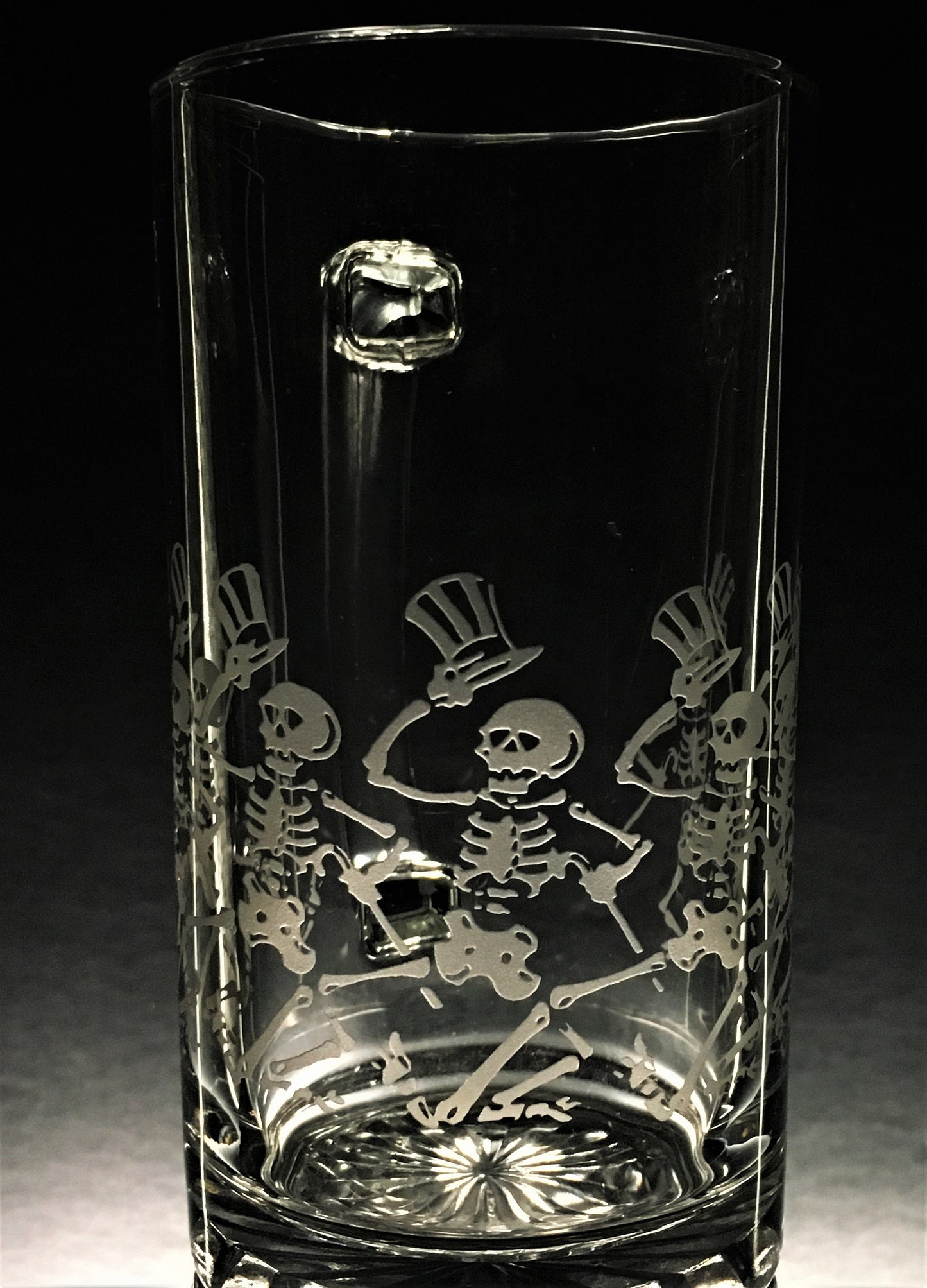 Sandblasted Dancing Skeletons Glasses