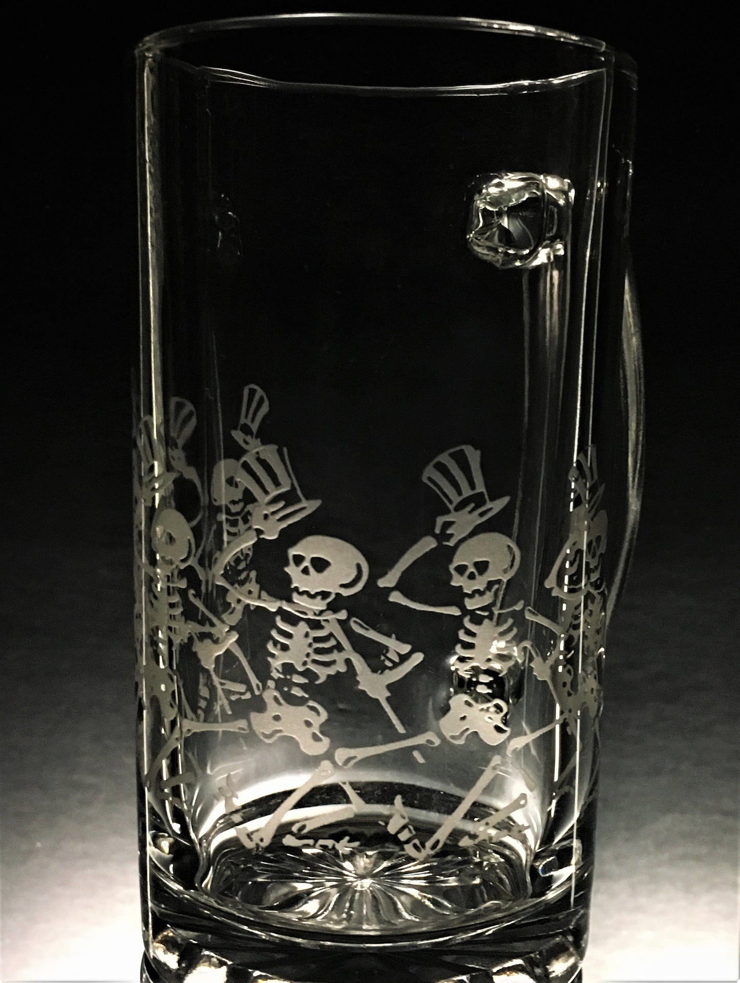 Sandblasted Dancing Skeletons Glasses
