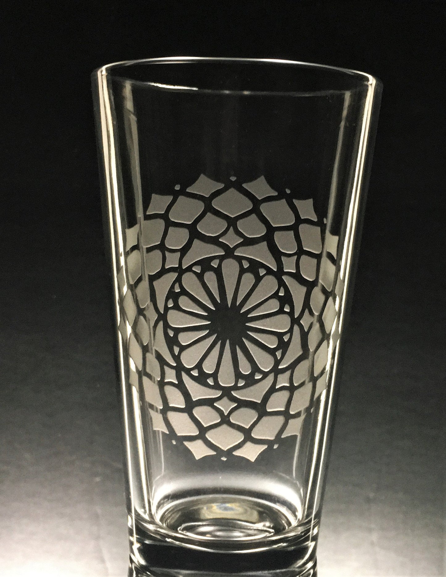 Lotus Mandala Sandblasted Glasses