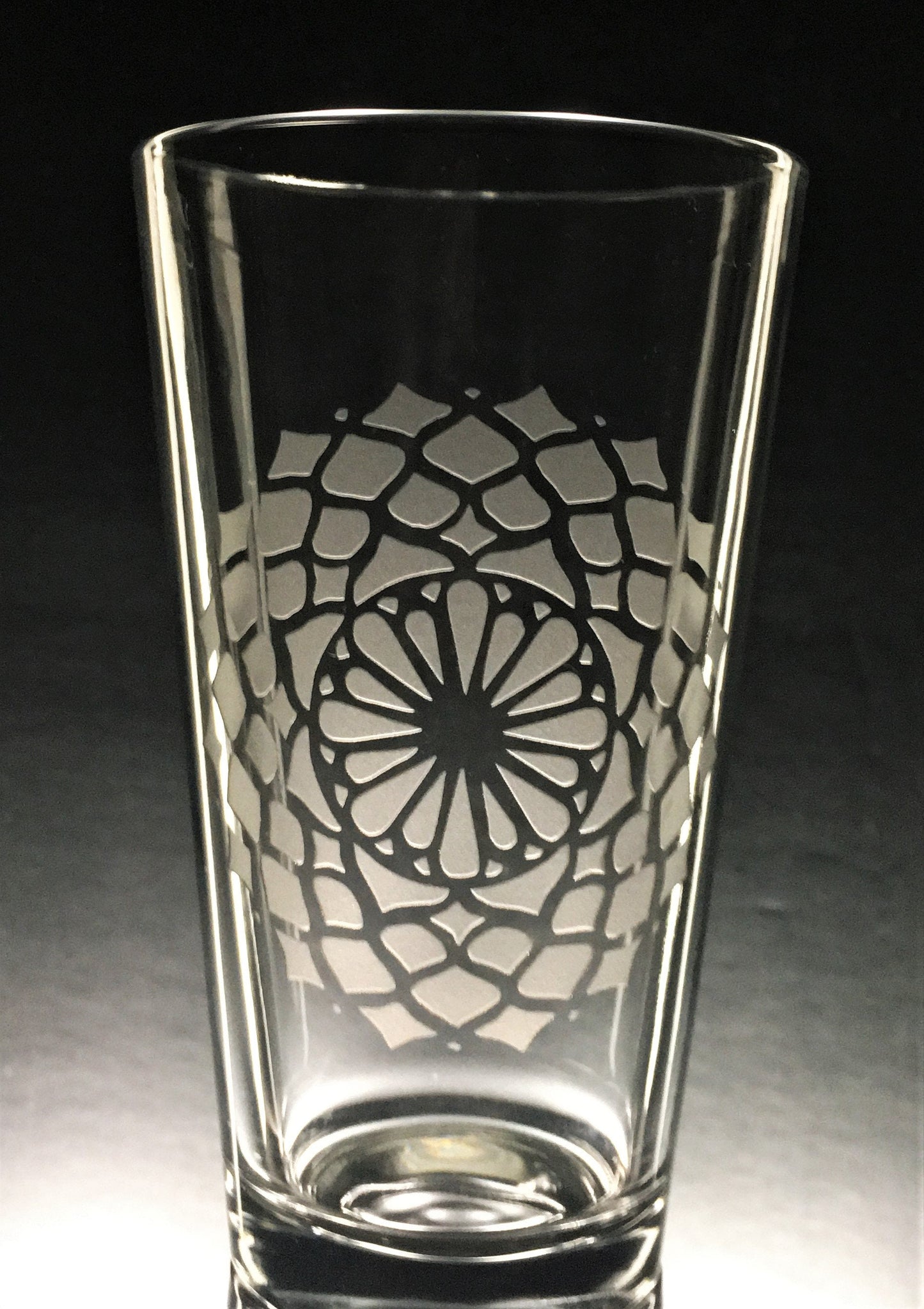 Lotus Mandala Sandblasted Glasses