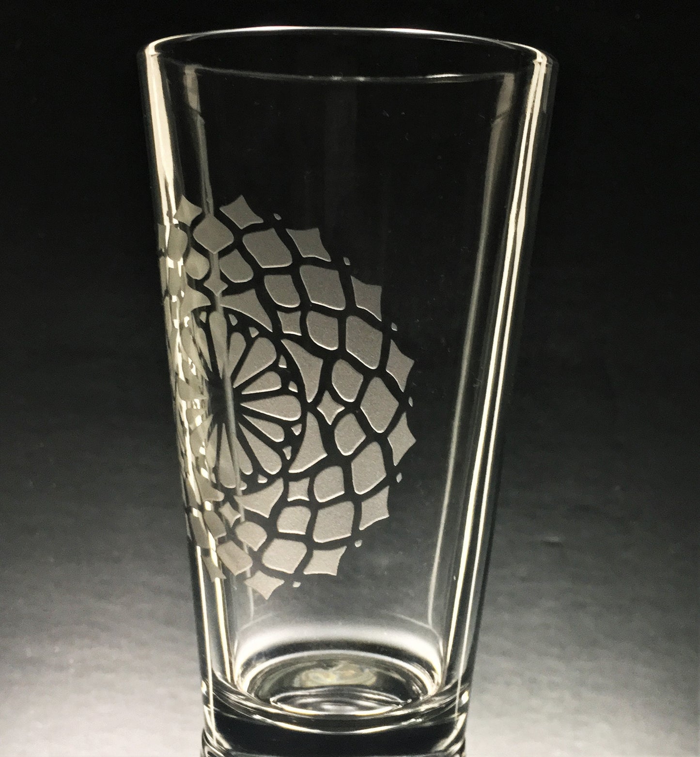 Lotus Mandala Sandblasted Glasses