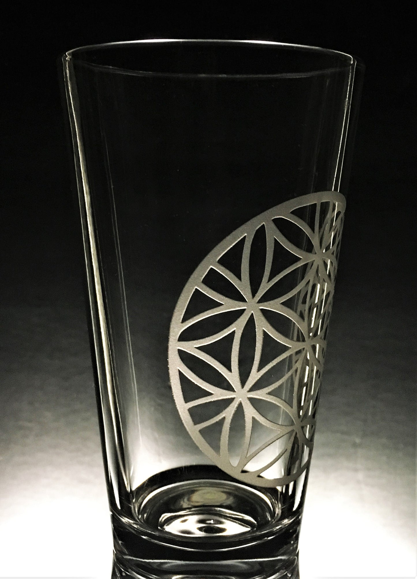 Flower of Life Mandala Sandblasted Glasses