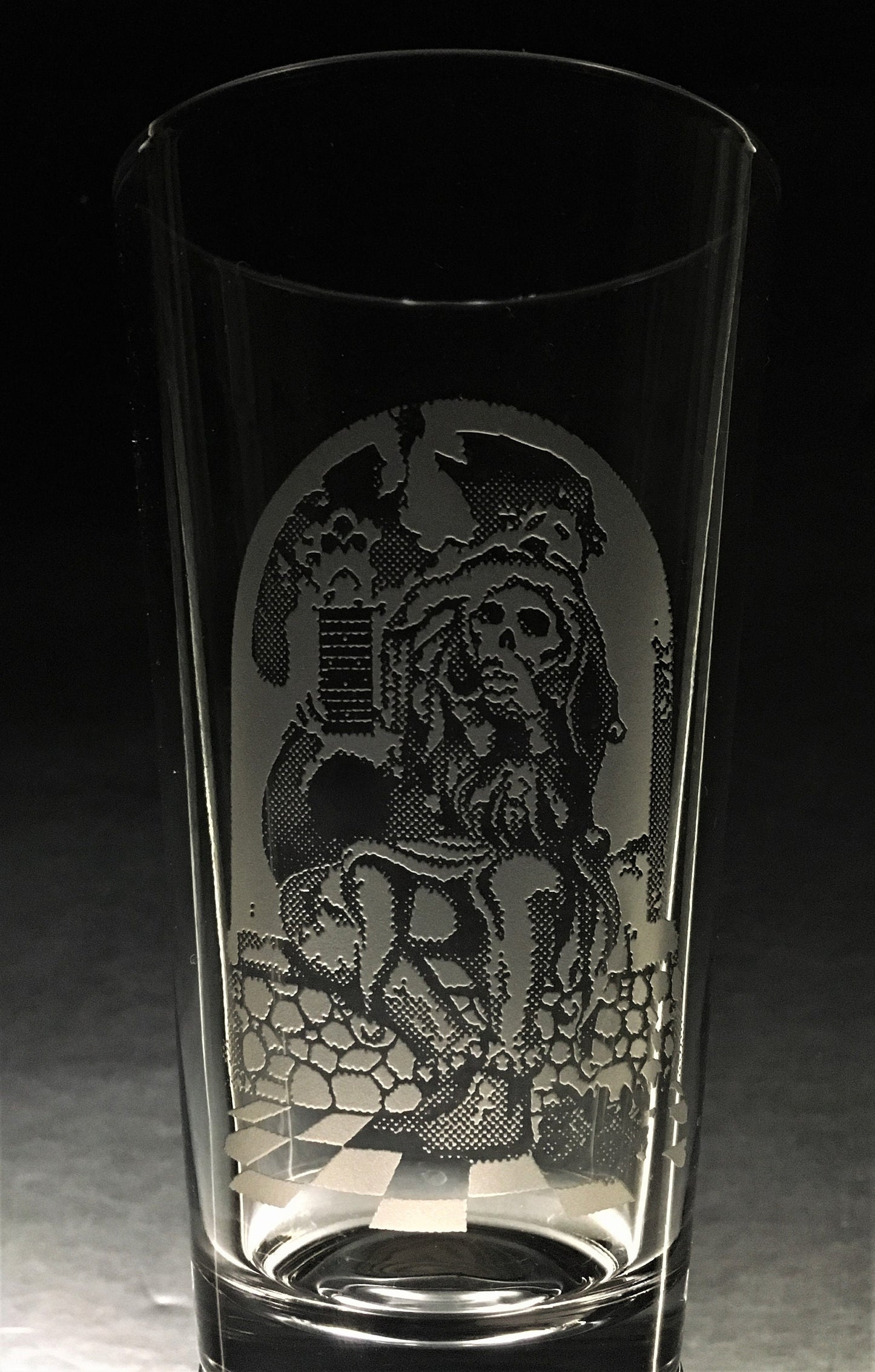 Grateful Dead Jester, Sandblasted Glasses