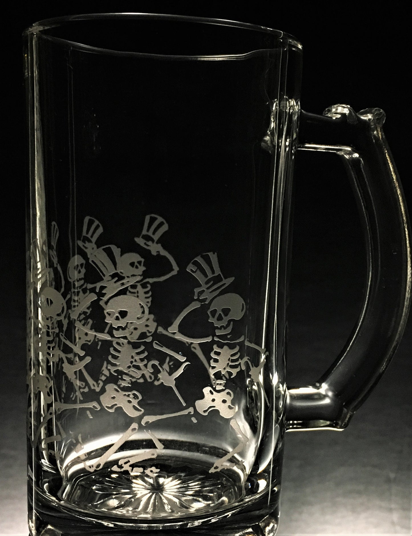 Sandblasted Dancing Skeletons Glasses