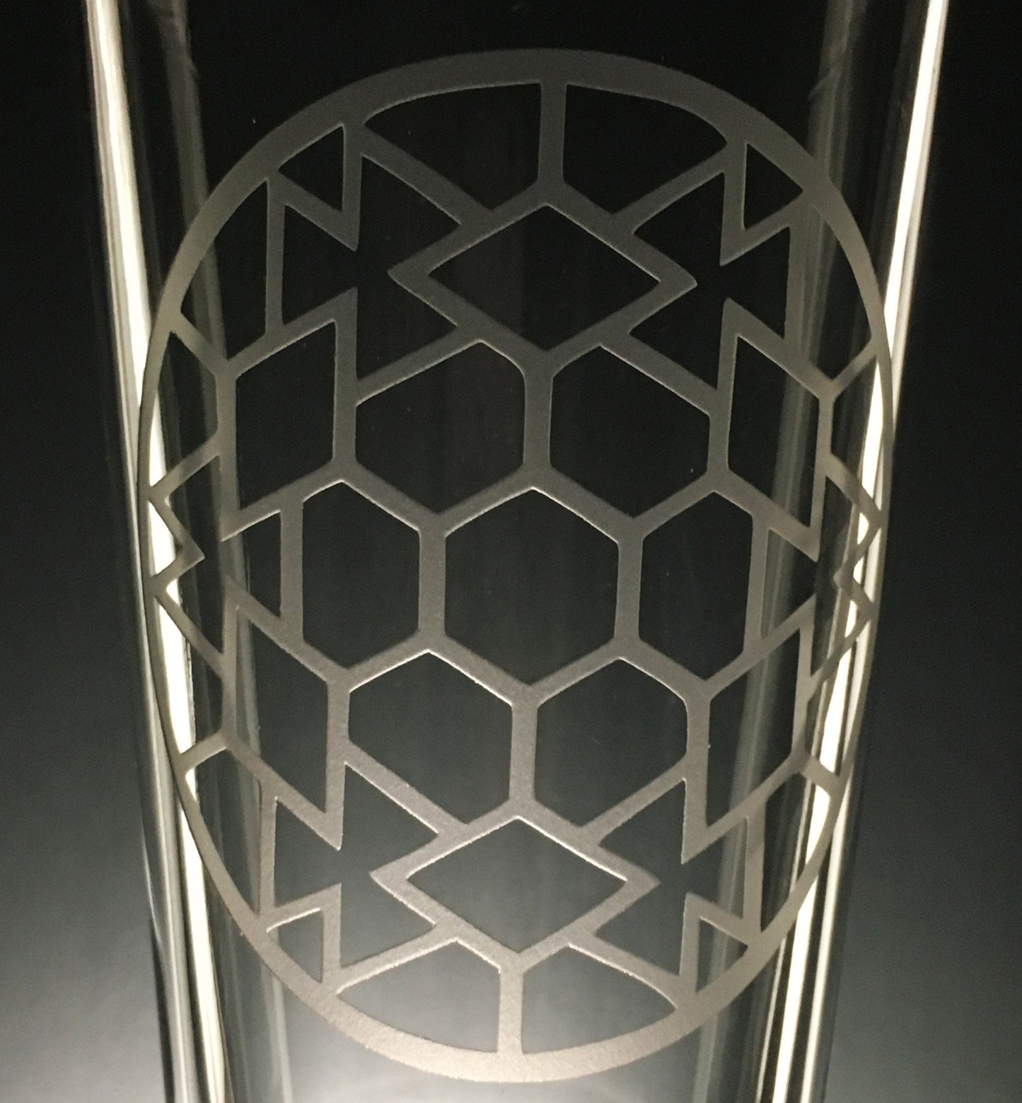 Honeycomb Mandala Sandblasted Glasses