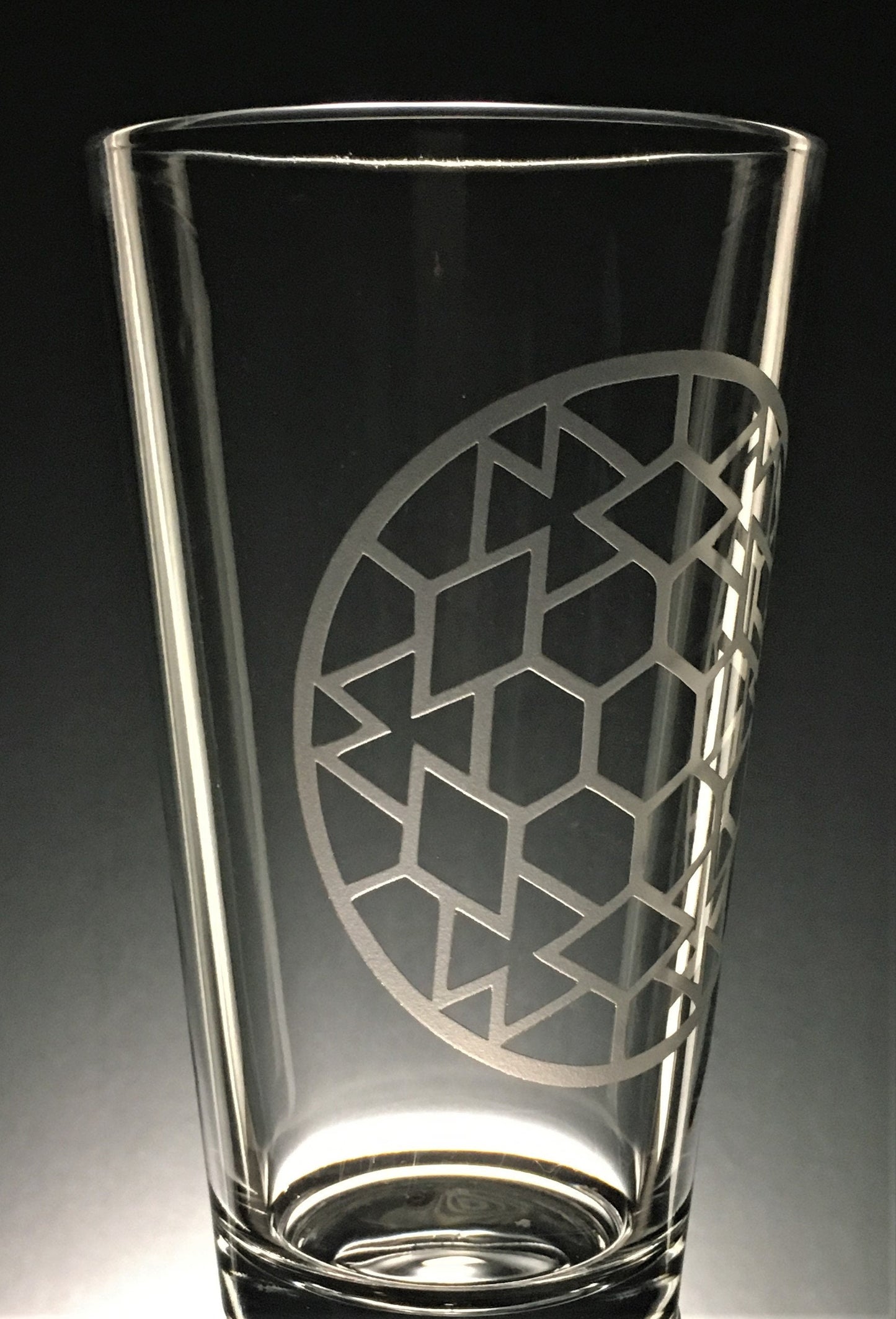 Honeycomb Mandala Sandblasted Glasses