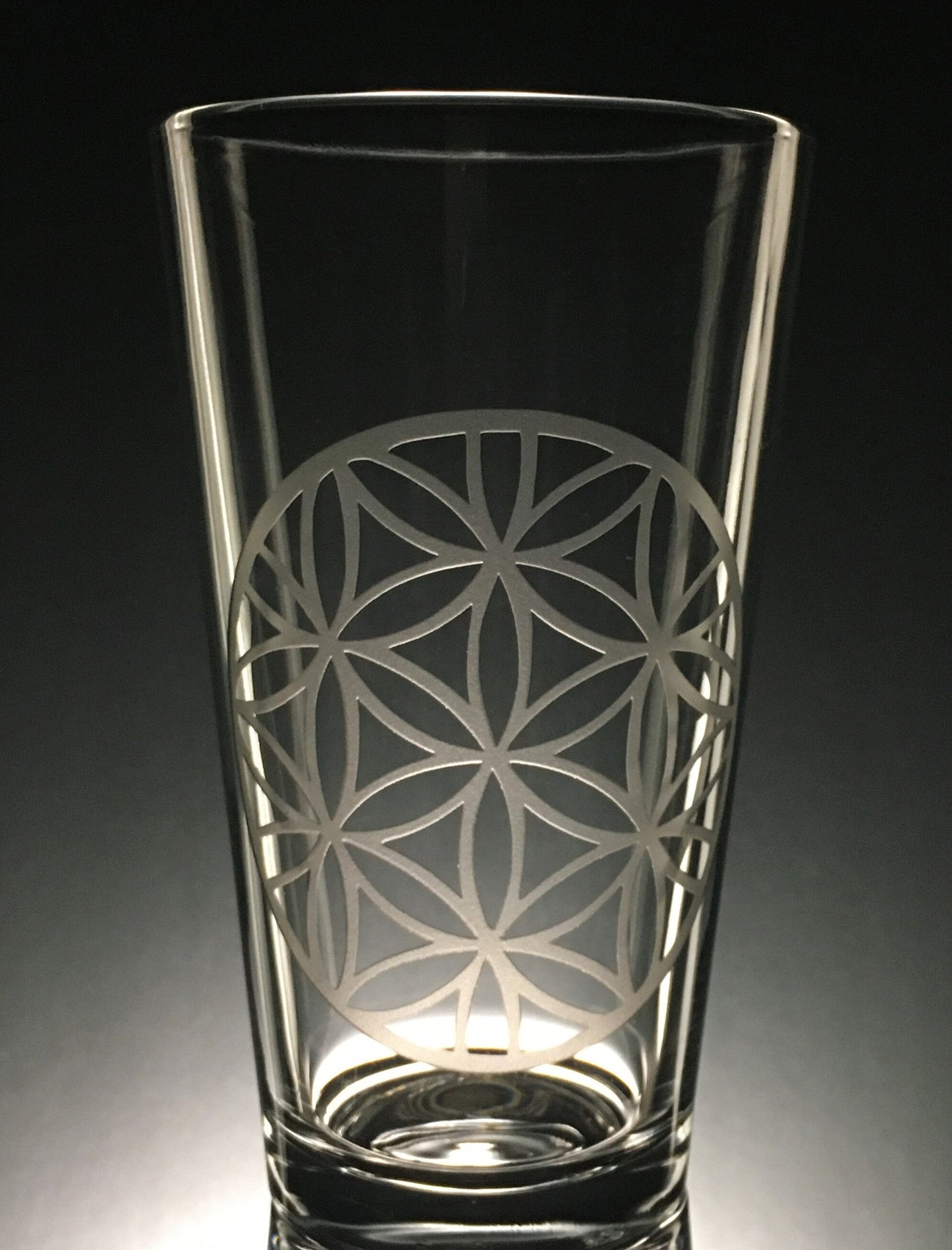 Flower of Life Mandala Sandblasted Glasses