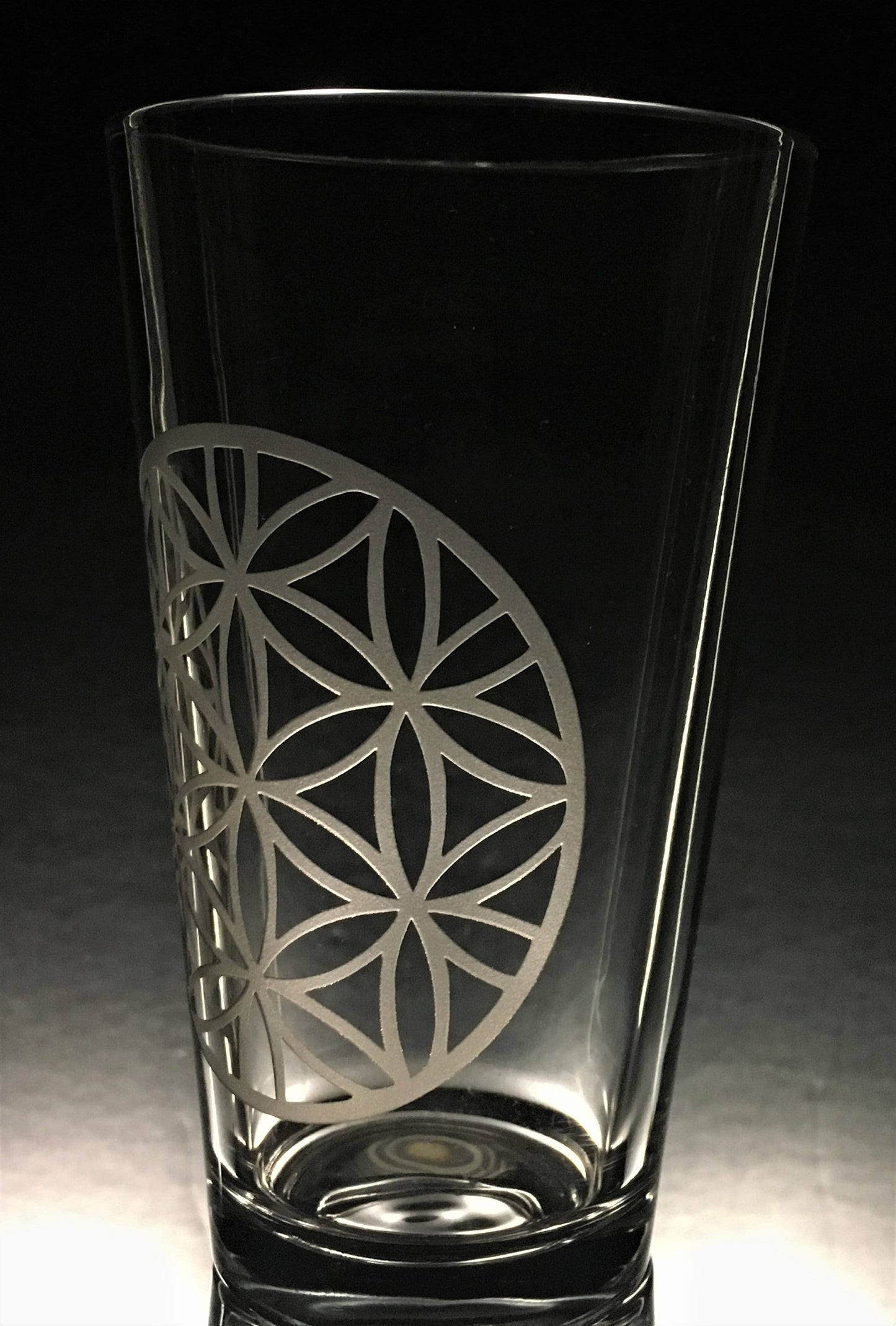 Flower of Life Mandala Sandblasted Glasses