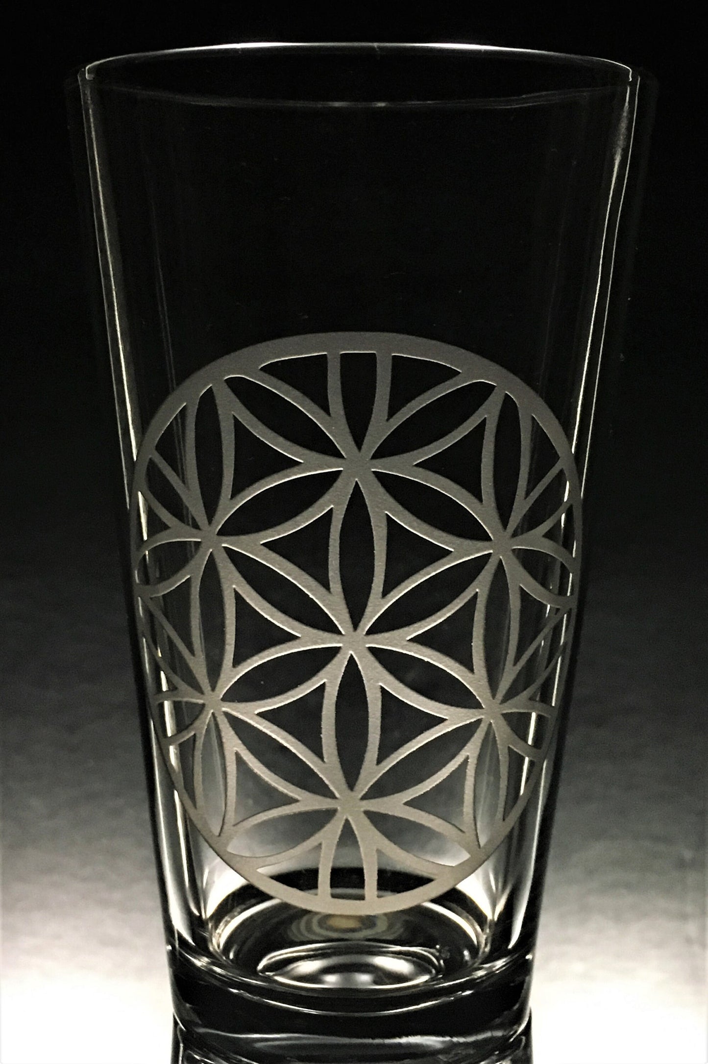 Flower of Life Mandala Sandblasted Glasses