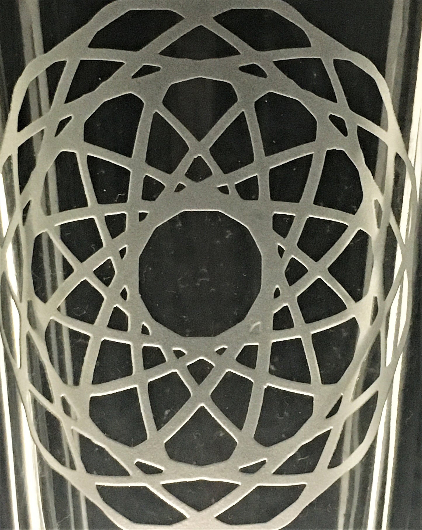 Sacred Geometry Spiral Mandala Sandblasted Glasses