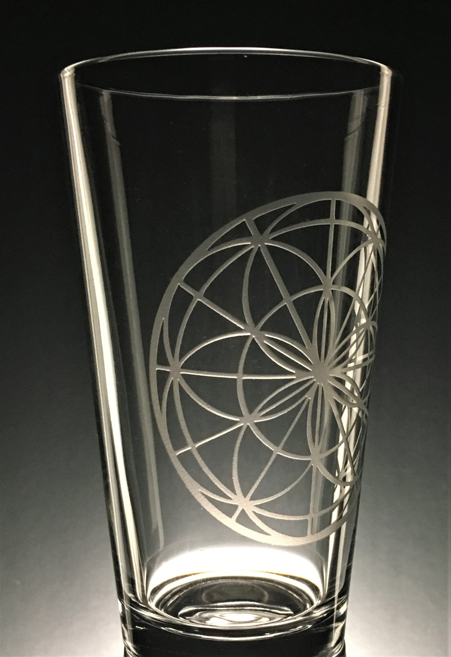 Sacred G Mandala Sandblasted Glasses