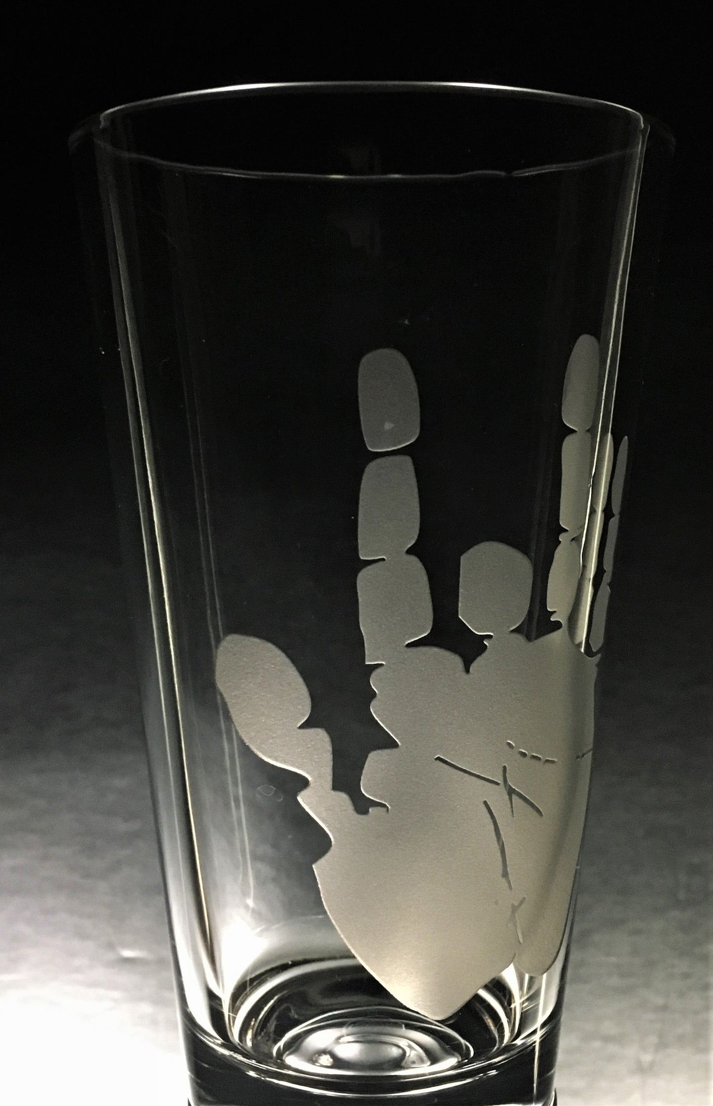 Jerry's Handprint Sandblasted Glasses
