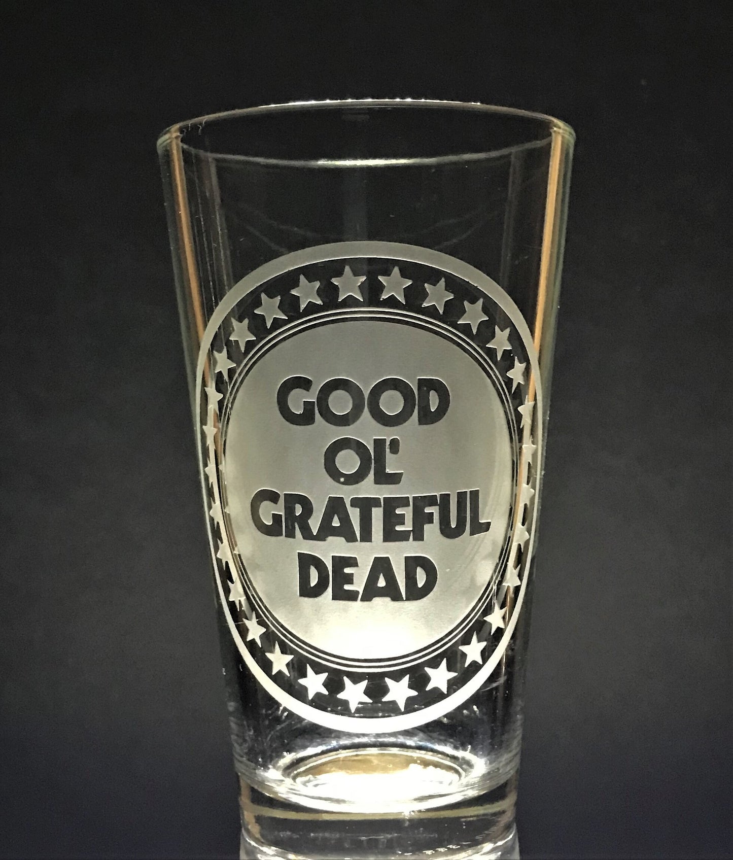 Good Ol Grateful Dead Sandblasted Glasses