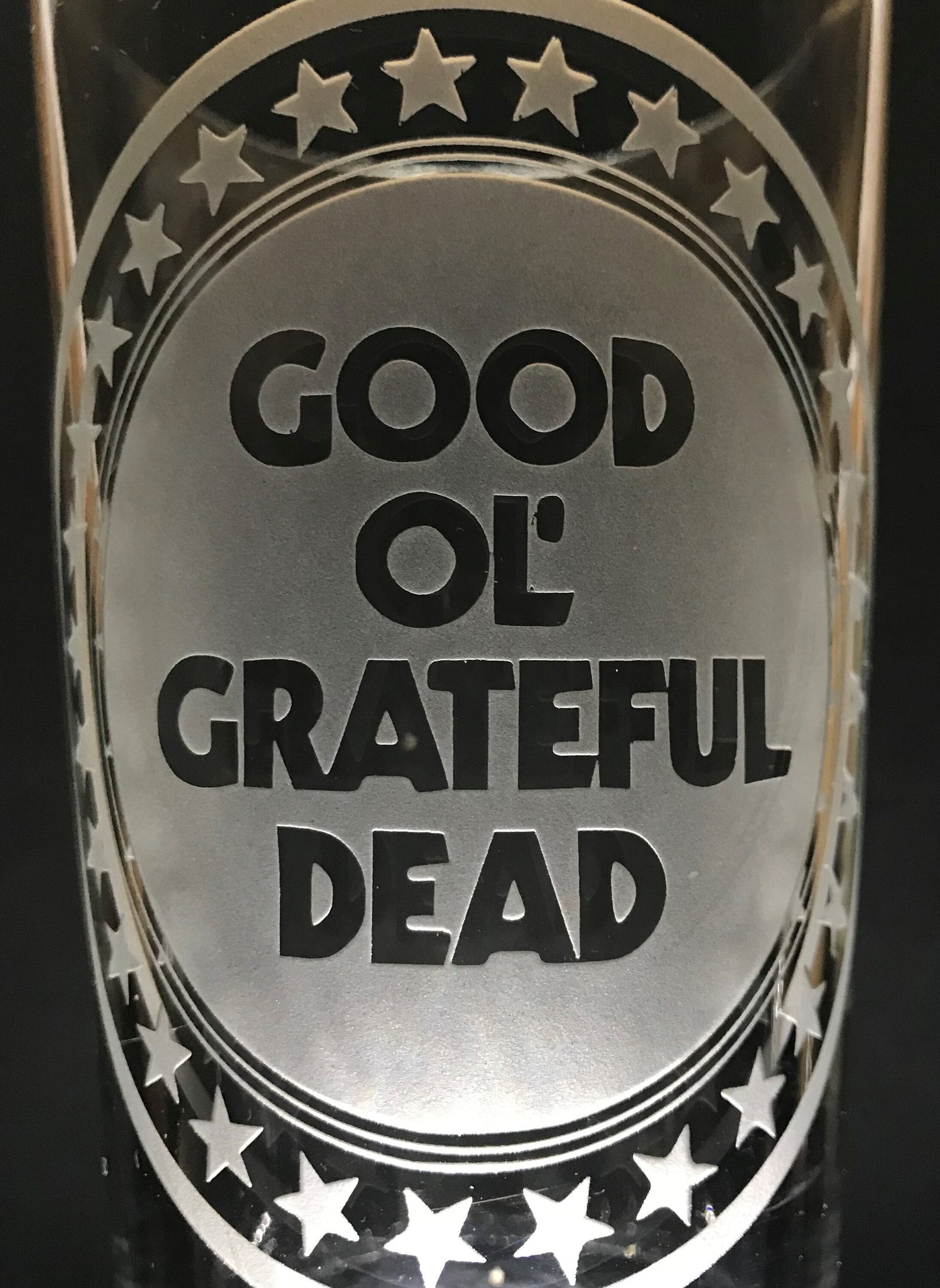 Good Ol Grateful Dead Sandblasted Glasses