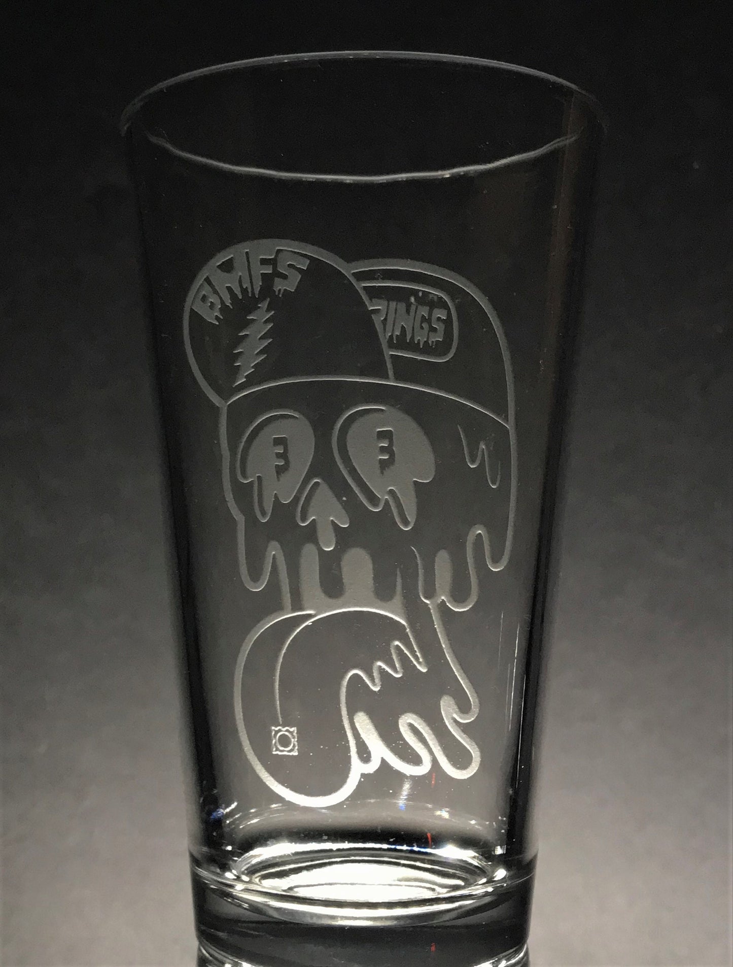 Sandblasted Billy Strings Melting Skull Glasses