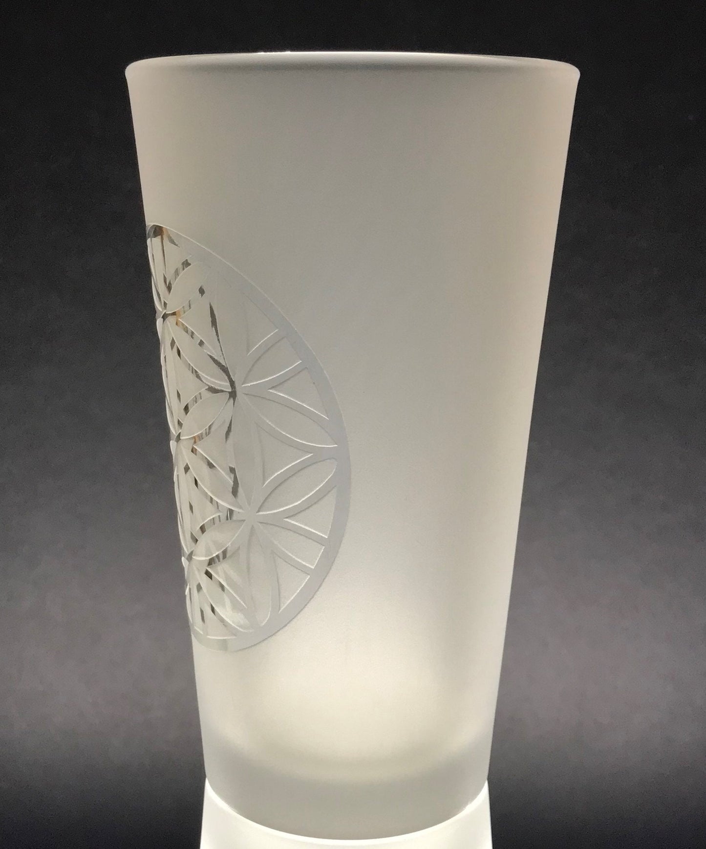 Frosted Flower of Life Mandala Glasses