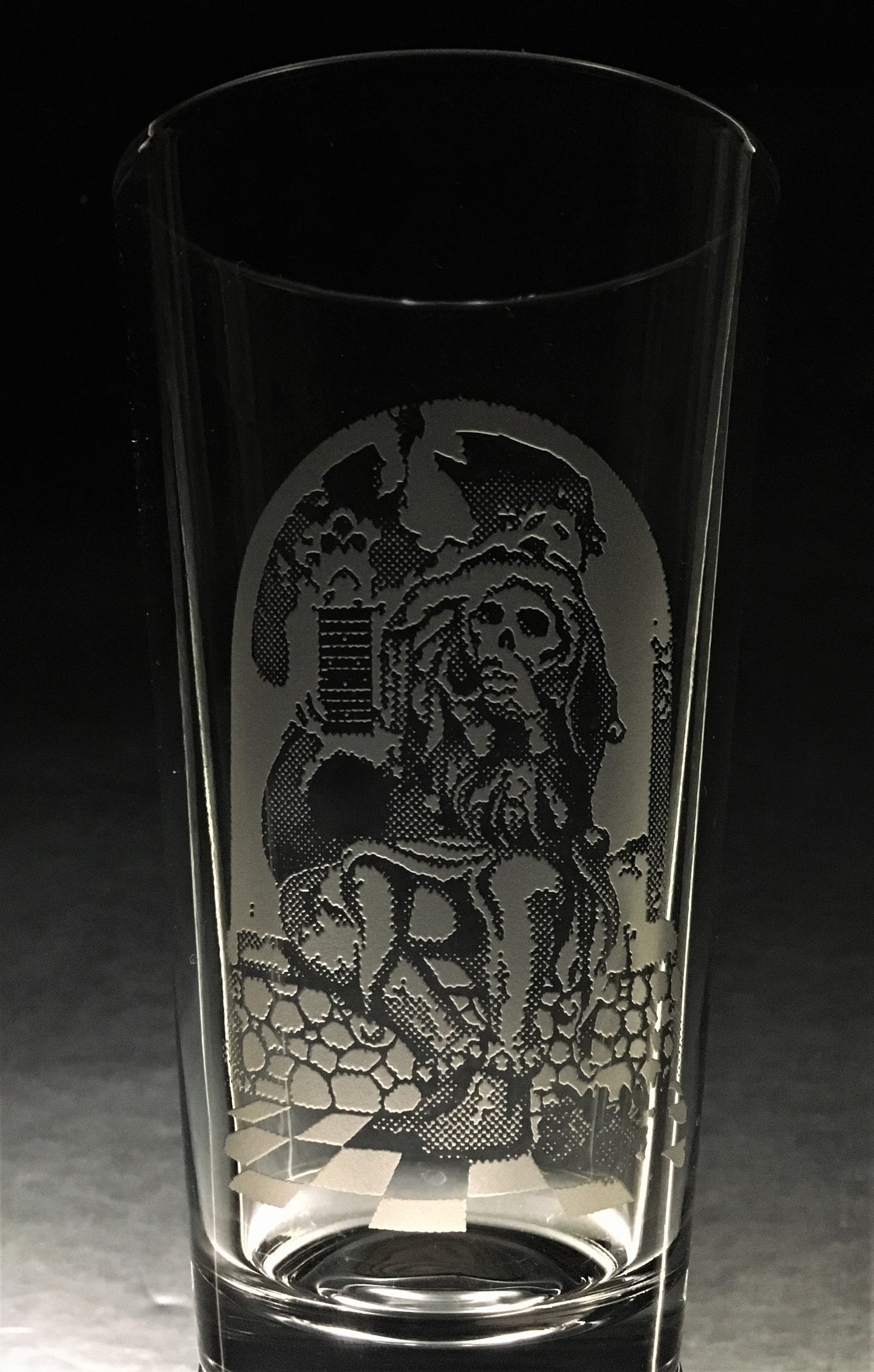 Grateful Dead Jester, Sandblasted Glasses