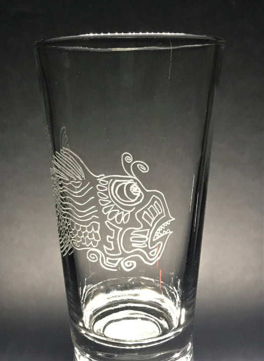Jerry Garcia's ~Fish~ Sandblasted Glasses
