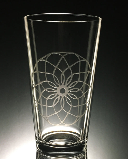 Dream Catcher Mandala Sandblasted Glasses