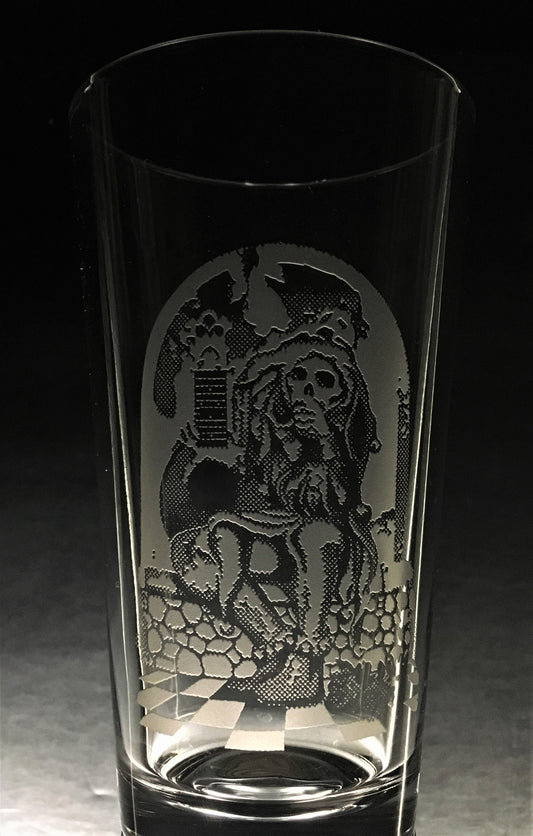 Grateful Dead Jester, Sandblasted Glasses