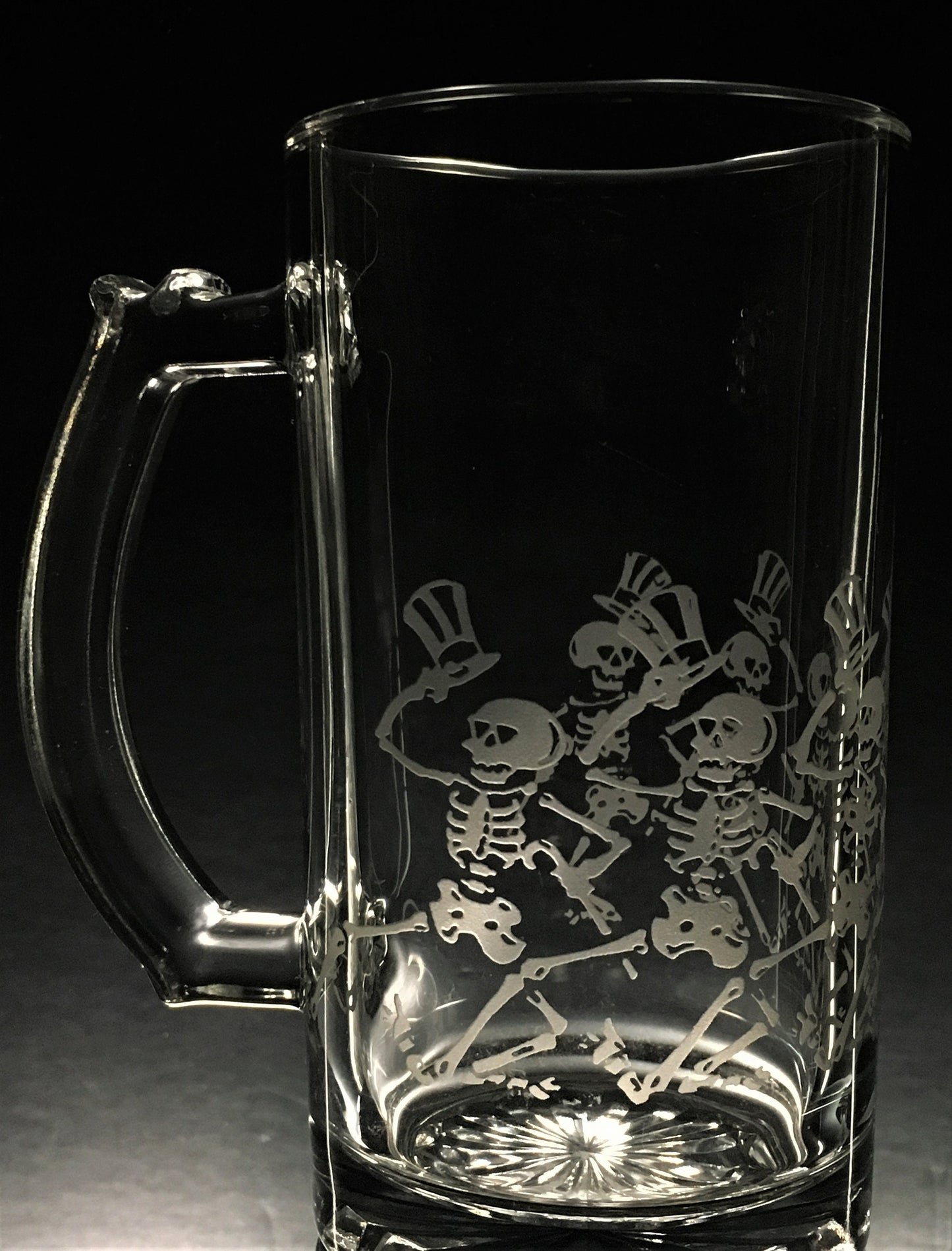 Sandblasted Dancing Skeletons Glasses
