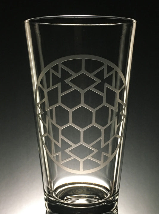 Honeycomb Mandala Sandblasted Glasses