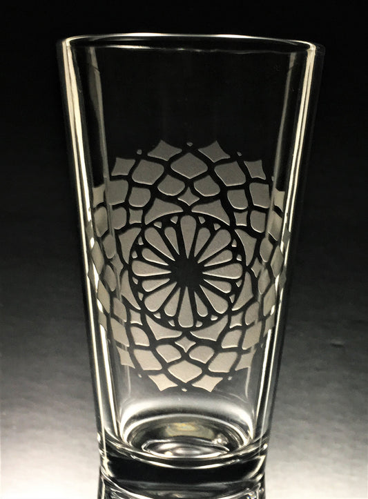 Lotus Mandala Sandblasted Glasses