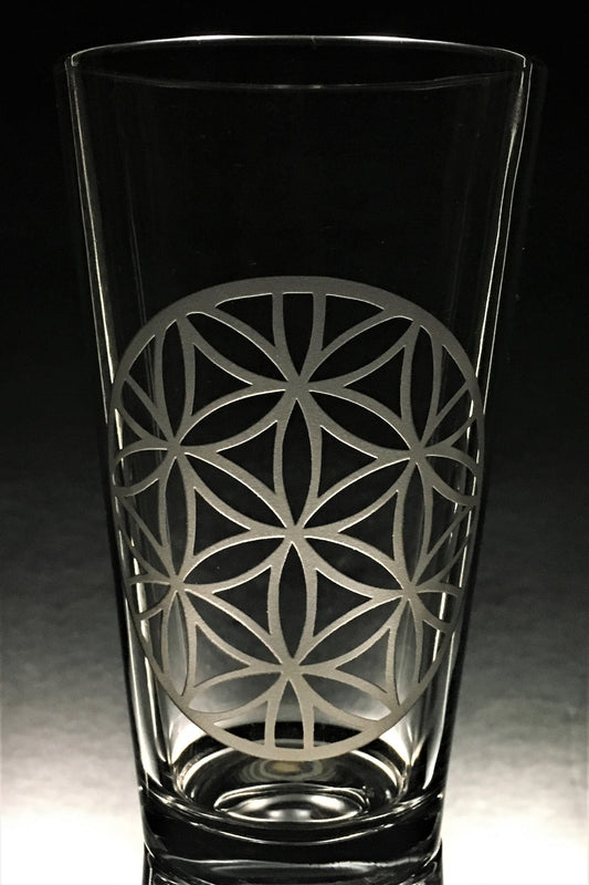 Flower of Life Mandala Sandblasted Glasses