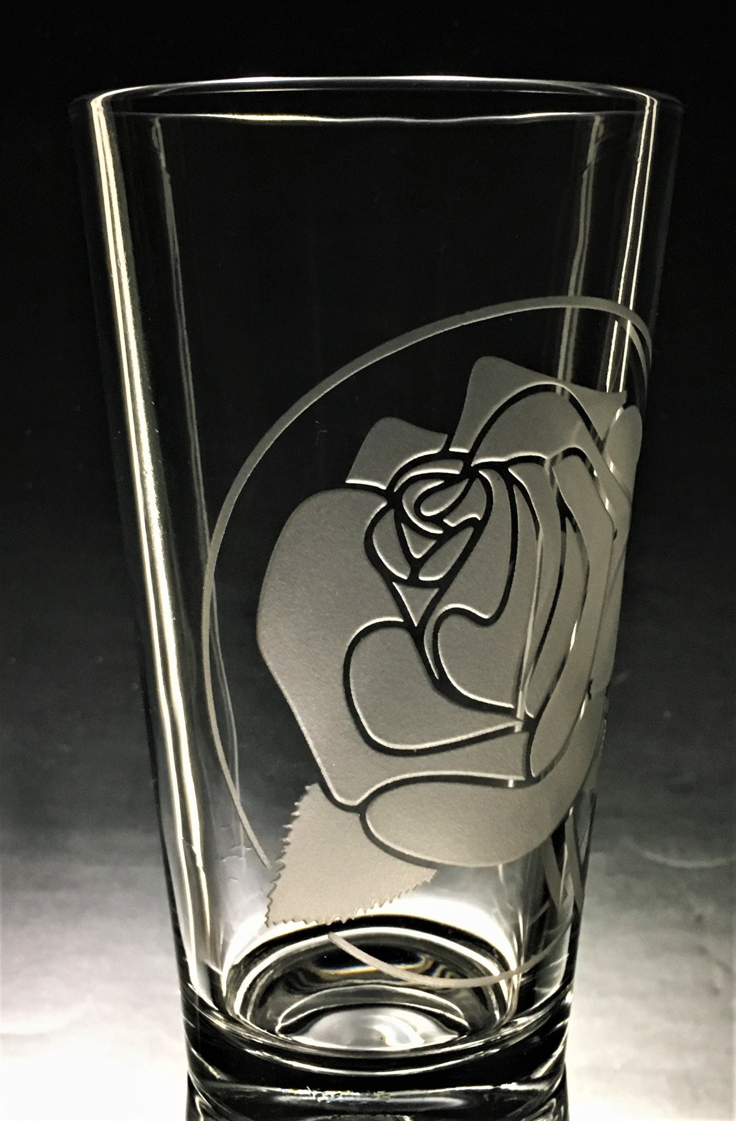 Sandblasted American Beauty "Rose" Glasses