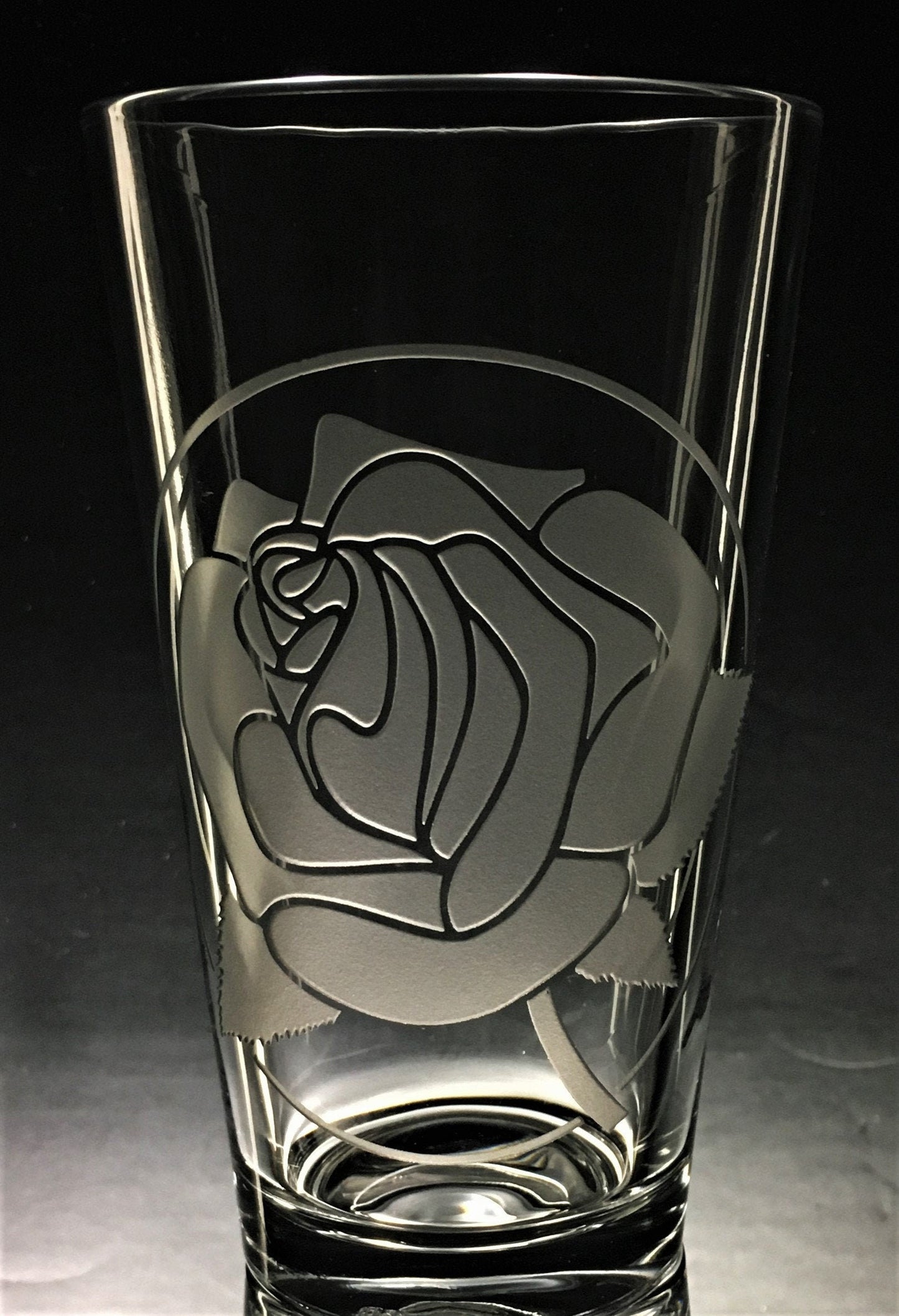 Sandblasted American Beauty "Rose" Glasses