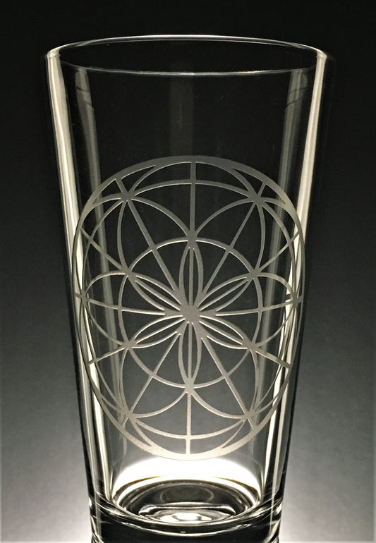 Sacred G Mandala Sandblasted Glasses