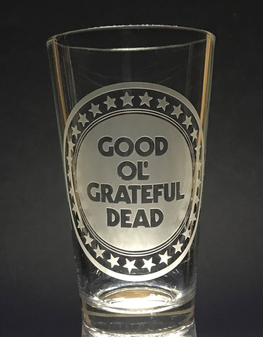 Good Ol Grateful Dead Sandblasted Glasses