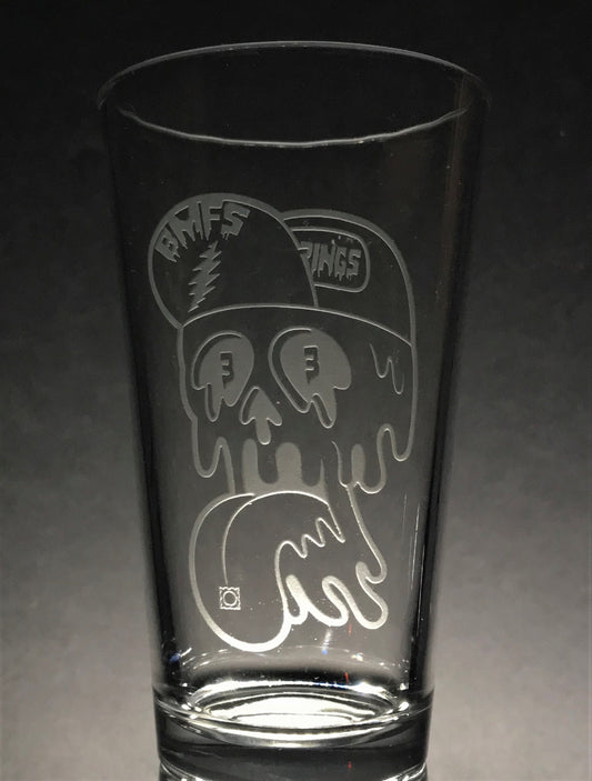 Sandblasted Billy Strings Melting Skull Glasses